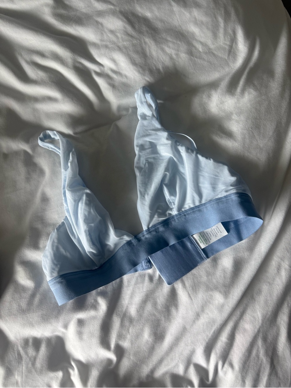 aerie Light Blue Wireless Bralette with Contrast Band